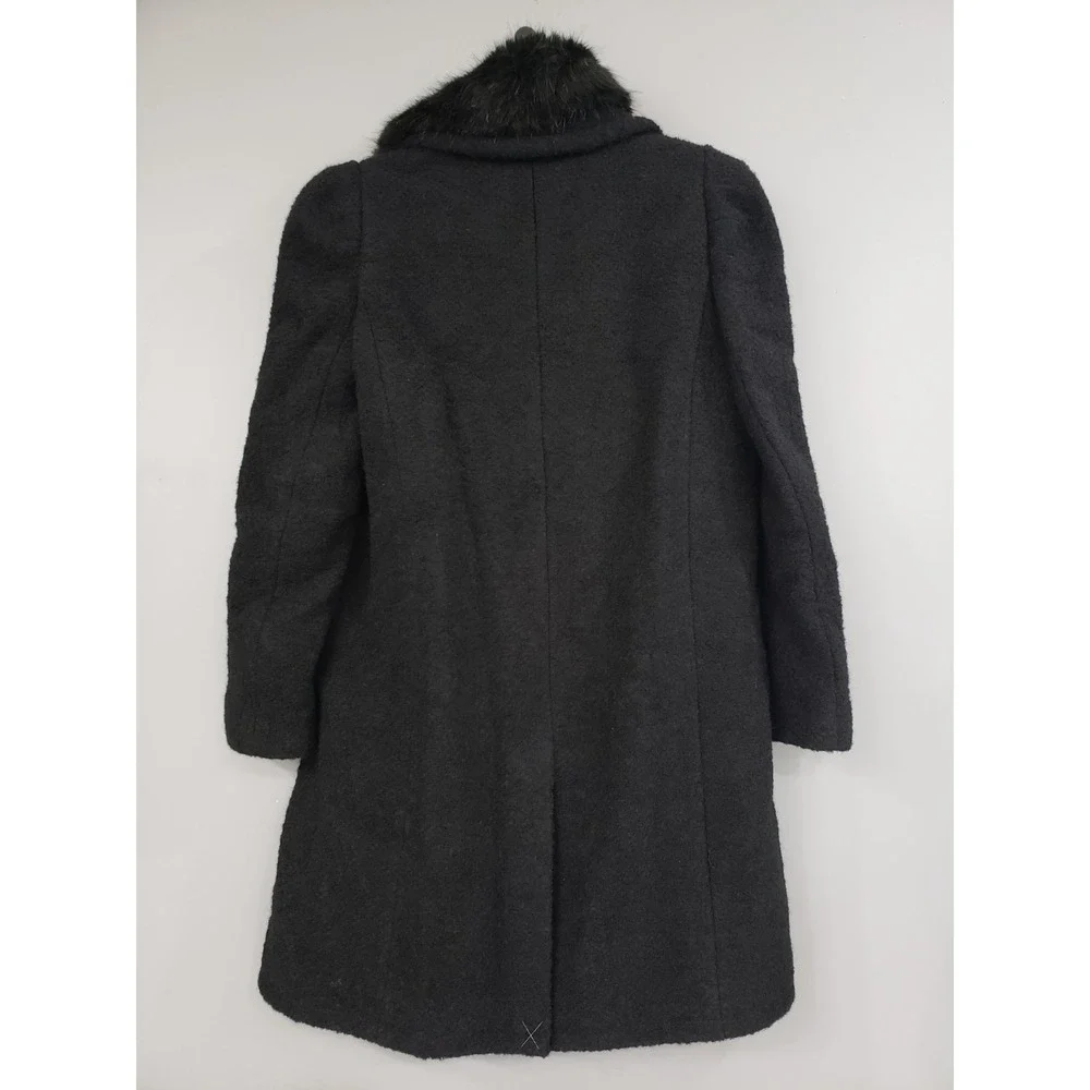 NEVER WORN Kate Spade Wool Alpaca Blend Faux Fur Black Penny Lane Coat Peacoat